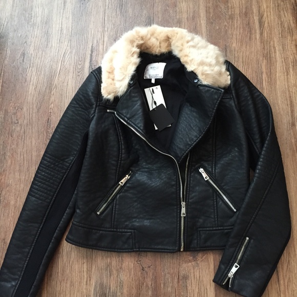 ZARA Fur Collar Jacket :Black, US L/EUR L - Picture 3 of 4